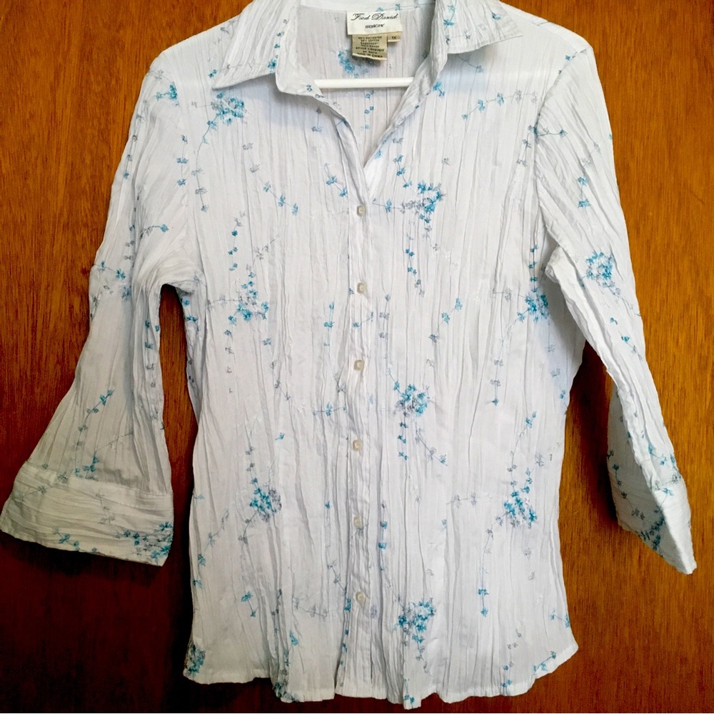 Vintage white floral blouse